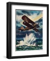 An Artists Impression of a Fairey Swordfish Sinking a U Boat in the North Sea, 1940-null-Framed Premium Giclee Print