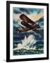 An Artists Impression of a Fairey Swordfish Sinking a U Boat in the North Sea, 1940-null-Framed Giclee Print