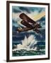 An Artists Impression of a Fairey Swordfish Sinking a U Boat in the North Sea, 1940-null-Framed Giclee Print