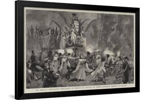 An Artists' Torchlight Procession in Munich in Honour of Prince Luitpold, Regent of Bavaria-null-Framed Giclee Print