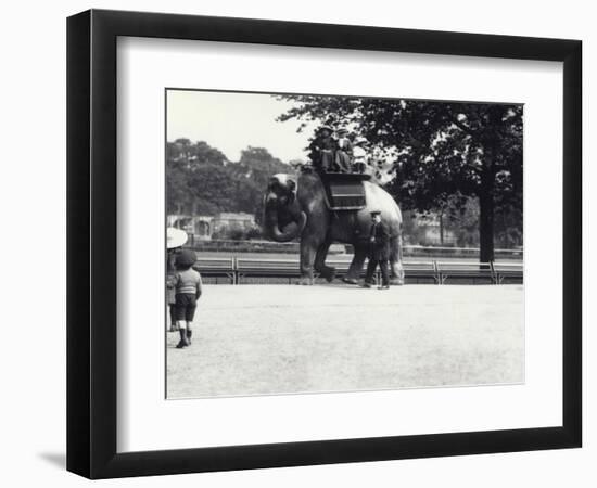 An Asian Elephant Being Ridden by Two Ladies and a Young Girl-Frederick William Bond-Framed Photographic Print
