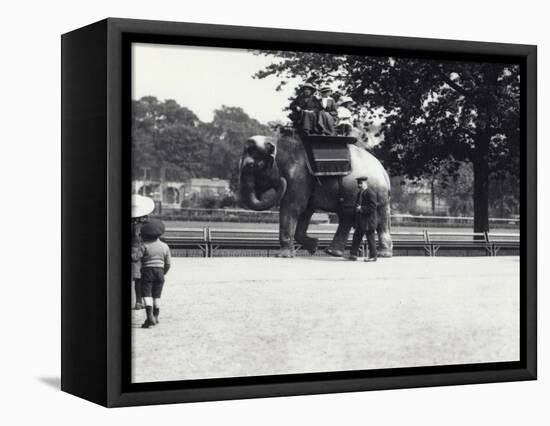 An Asian Elephant Being Ridden by Two Ladies and a Young Girl-Frederick William Bond-Framed Stretched Canvas