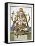 An Aspect of Shiva, from "Voyage Aux Indes Et a La Chine"-Pierre Sonnerat-Framed Stretched Canvas