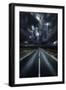 An Asphalt Road with Stormy Sky Above, Tuscany, Italy-null-Framed Photographic Print