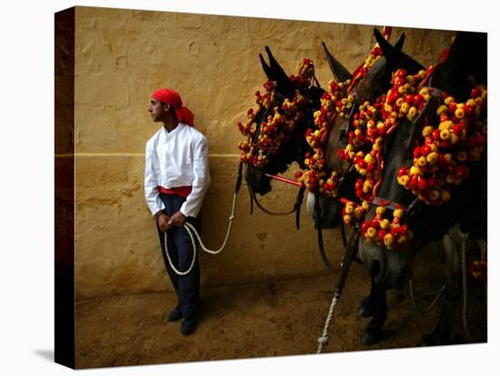 An Assistant of the Spanish Rejoneador Mounted Bullfighter Pablo Hermoso-null-Stretched Canvas