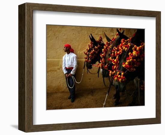 An Assistant of the Spanish Rejoneador Mounted Bullfighter Pablo Hermoso-null-Framed Photographic Print