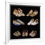 An Assortment of Arapaho, Crow, Western Sioux, Apache and Blackfeet Beaded Hide Moccasins-null-Framed Giclee Print