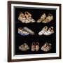 An Assortment of Arapaho, Crow, Western Sioux, Apache and Blackfeet Beaded Hide Moccasins-null-Framed Giclee Print