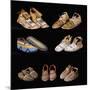 An Assortment of Arapaho, Crow, Western Sioux, Apache and Blackfeet Beaded Hide Moccasins-null-Mounted Giclee Print