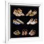 An Assortment of Arapaho, Crow, Western Sioux, Apache and Blackfeet Beaded Hide Moccasins-null-Framed Giclee Print