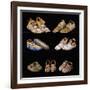 An Assortment of Arapaho, Crow, Western Sioux, Apache and Blackfeet Beaded Hide Moccasins-null-Framed Giclee Print