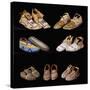 An Assortment of Arapaho, Crow, Western Sioux, Apache and Blackfeet Beaded Hide Moccasins-null-Stretched Canvas