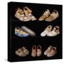 An Assortment of Arapaho, Crow, Western Sioux, Apache and Blackfeet Beaded Hide Moccasins-null-Stretched Canvas