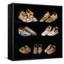 An Assortment of Arapaho, Crow, Western Sioux, Apache and Blackfeet Beaded Hide Moccasins-null-Framed Stretched Canvas