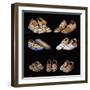 An Assortment of Arapaho, Crow, Western Sioux, Apache and Blackfeet Beaded Hide Moccasins-null-Framed Giclee Print