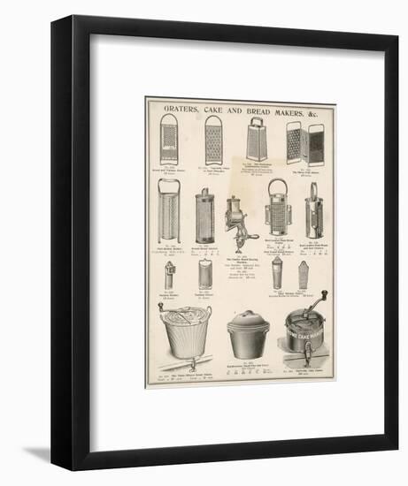 An Assortment of Graters,Cake and Breadmakers-null-Framed Art Print