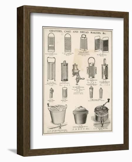 An Assortment of Graters,Cake and Breadmakers-null-Framed Art Print