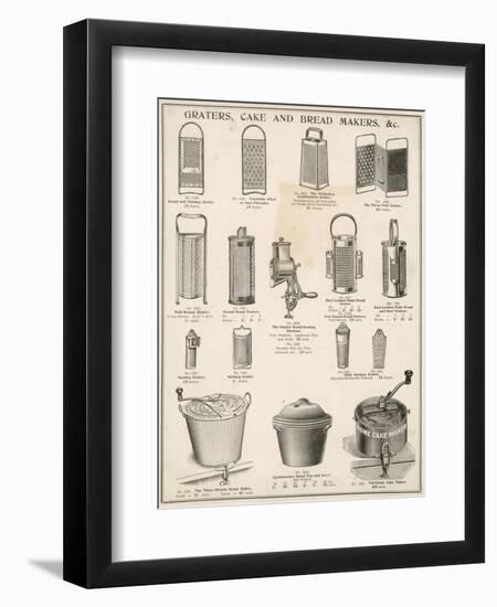 An Assortment of Graters,Cake and Breadmakers-null-Framed Art Print