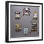 An Assortment of Kiowa, Sioux, Cheyenne, Crow, and Apache Beaded Hide Belt Pouches-null-Framed Giclee Print