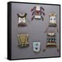 An Assortment of Kiowa, Sioux, Cheyenne, Crow, and Apache Beaded Hide Belt Pouches-null-Framed Stretched Canvas