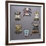 An Assortment of Kiowa, Sioux, Cheyenne, Crow, and Apache Beaded Hide Belt Pouches-null-Framed Giclee Print