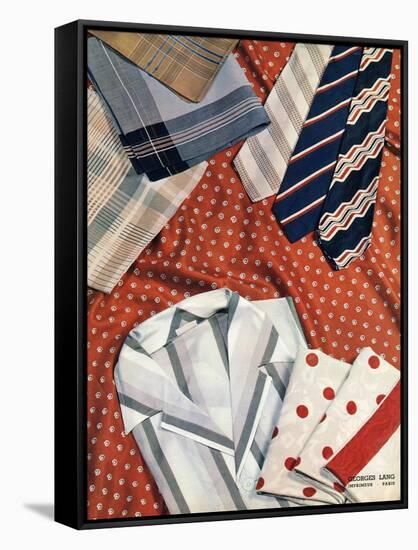 An Assortment of Men's Ties, Hankies and Shirts-null-Framed Stretched Canvas