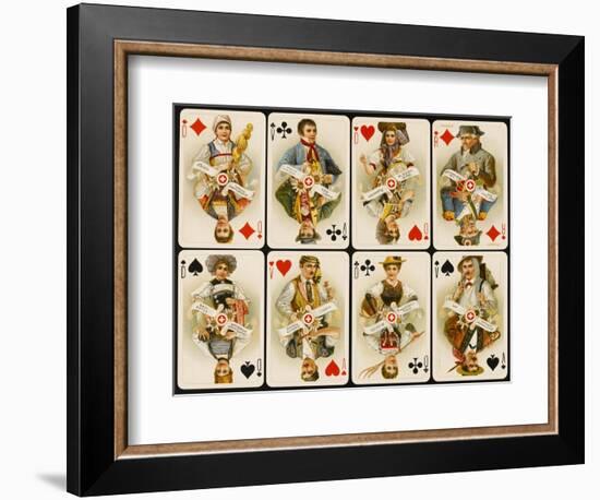 An Assortment of Playing Cards: Kings, Queens and Knaves-null-Framed Art Print