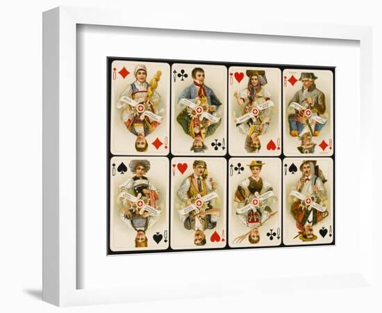 An Assortment of Playing Cards: Kings, Queens and Knaves-null-Framed Art Print