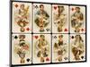 An Assortment of Playing Cards: Kings, Queens and Knaves-null-Mounted Art Print