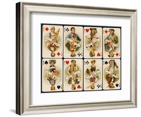 An Assortment of Playing Cards: Kings, Queens and Knaves-null-Framed Art Print