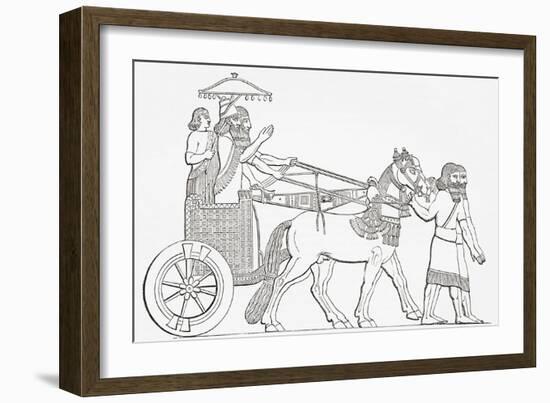 An Assyrian King in His Chariot of State, from the Imperial Bible Dictionary, Published 1889-null-Framed Giclee Print