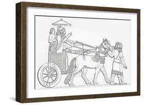 An Assyrian King in His Chariot of State, from the Imperial Bible Dictionary, Published 1889-null-Framed Giclee Print