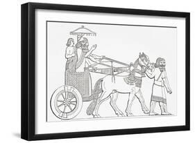An Assyrian King in His Chariot of State, from the Imperial Bible Dictionary, Published 1889-null-Framed Giclee Print