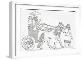 An Assyrian King in His Chariot of State, from the Imperial Bible Dictionary, Published 1889-null-Framed Giclee Print