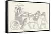 An Assyrian Ruler Rides in His Chariot Drawn by Two Horses with Two Grooms and Two Attendants-null-Framed Stretched Canvas