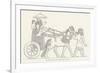 An Assyrian Ruler Rides in His Chariot Drawn by Two Horses with Two Grooms and Two Attendants-null-Framed Premium Giclee Print