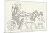 An Assyrian Ruler Rides in His Chariot Drawn by Two Horses with Two Grooms and Two Attendants-null-Mounted Premium Giclee Print