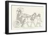 An Assyrian Ruler Rides in His Chariot Drawn by Two Horses with Two Grooms and Two Attendants-null-Framed Art Print