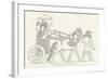 An Assyrian Ruler Rides in His Chariot Drawn by Two Horses with Two Grooms and Two Attendants-null-Framed Art Print