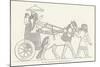 An Assyrian Ruler Rides in His Chariot Drawn by Two Horses with Two Grooms and Two Attendants-null-Mounted Art Print