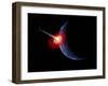 An Asteroid Hitting Planet Earth-Stocktrek Images-Framed Art Print