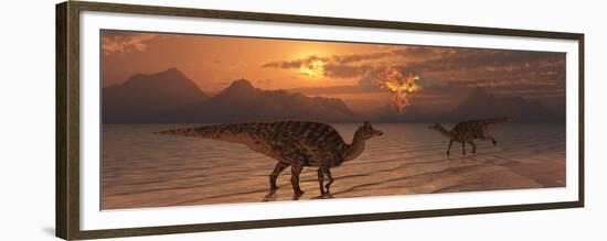 An Asteroid Hitting the Earth, Marking the End of Velafrons and All Dinosaurs-Stocktrek Images-Framed Premium Giclee Print