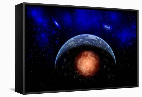 An Asteroid Impacting the Earth-null-Framed Stretched Canvas