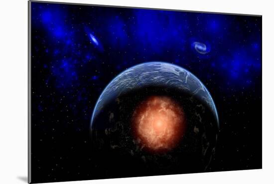 An Asteroid Impacting the Earth-null-Mounted Premium Giclee Print