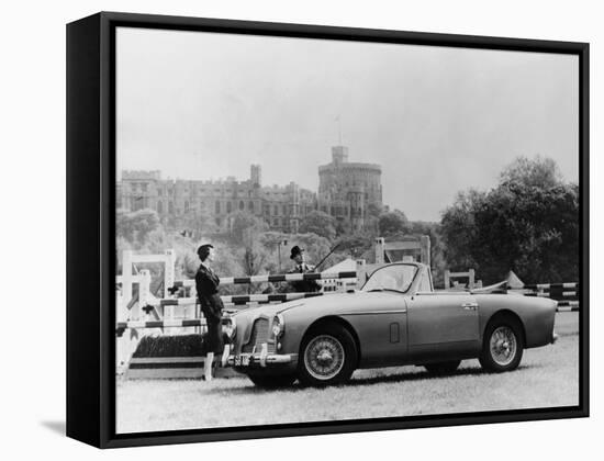 An Aston Martin DB2-4 MKII, with Windsor Castle in the Background, 1956-null-Framed Stretched Canvas