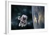 An Astronaut Floating Above Earth-Stocktrek Images-Framed Photographic Print