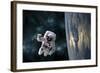 An Astronaut Floating Above Earth-Stocktrek Images-Framed Photographic Print