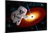 An Astronaut Floating in Outer Space as He Is Pulled Towards a Massive Black Hole-Stocktrek Images-Mounted Art Print