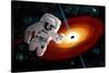 An Astronaut Floating in Outer Space as He Is Pulled Towards a Massive Black Hole-Stocktrek Images-Stretched Canvas