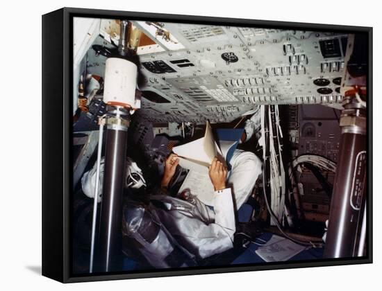 An Astronaut Inside a NASA Command Module, 1970S-null-Framed Stretched Canvas